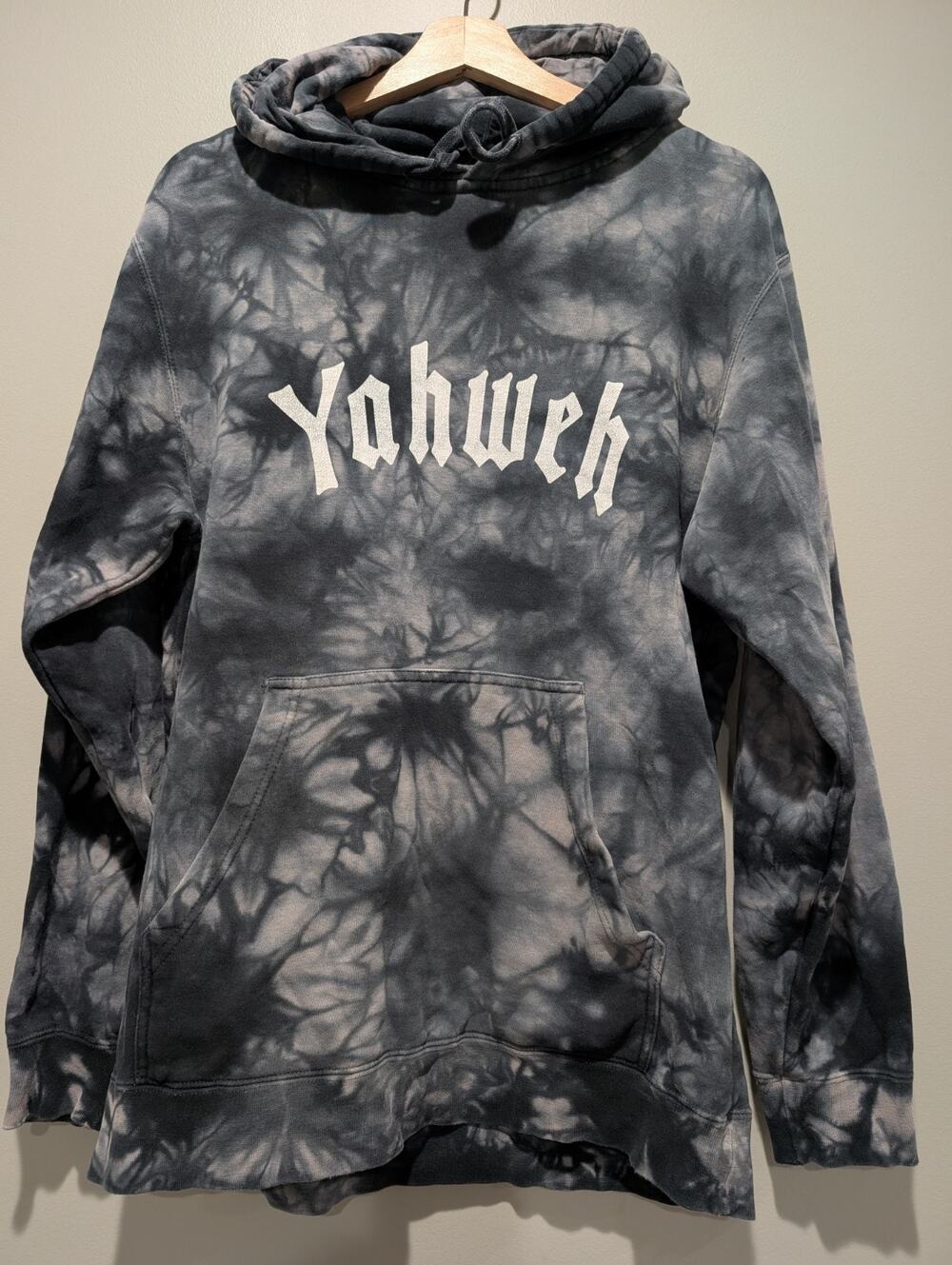 Christian Yahweh Hoodie Sweatshirt Mens Large Tie Dye Gothic Faith Religious